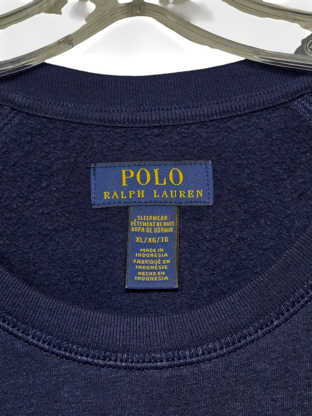 Polo Ralph Lauren Sleep Fleece Sweatshirt XL Navy Tiger Graphic Lounge Pullover - Picture 2 of 7
